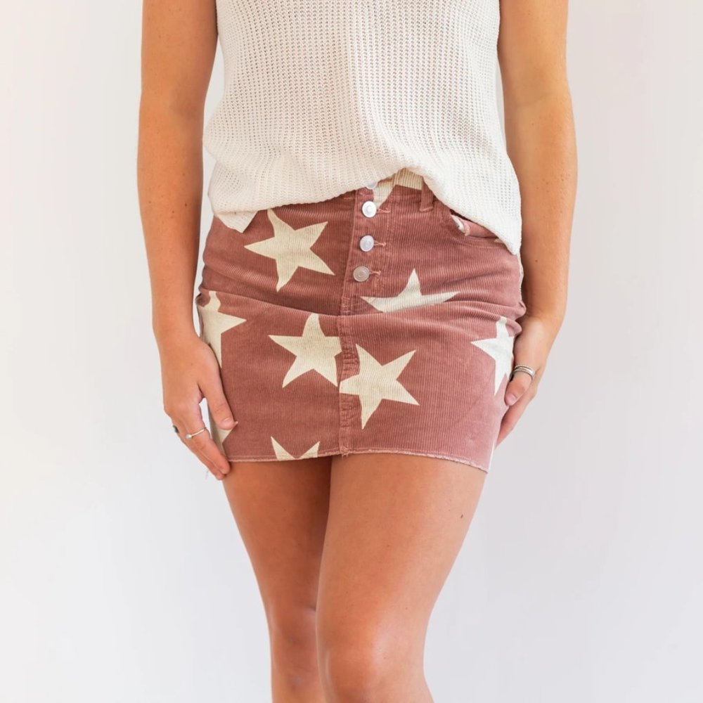 BOHO MAUVE WITH STARS SKIRT - Picture 2 of 8
